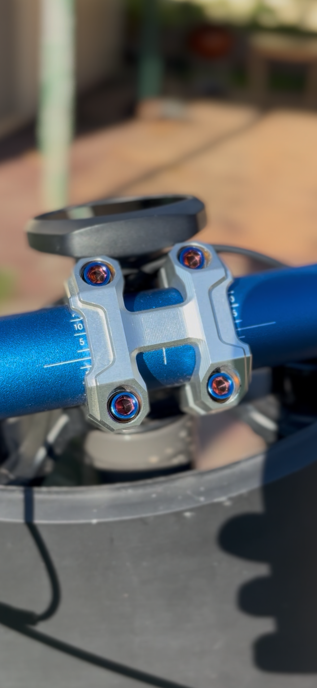 Titanium Handlebar Clamp Bolts – Burnt Blue – 4 Pack