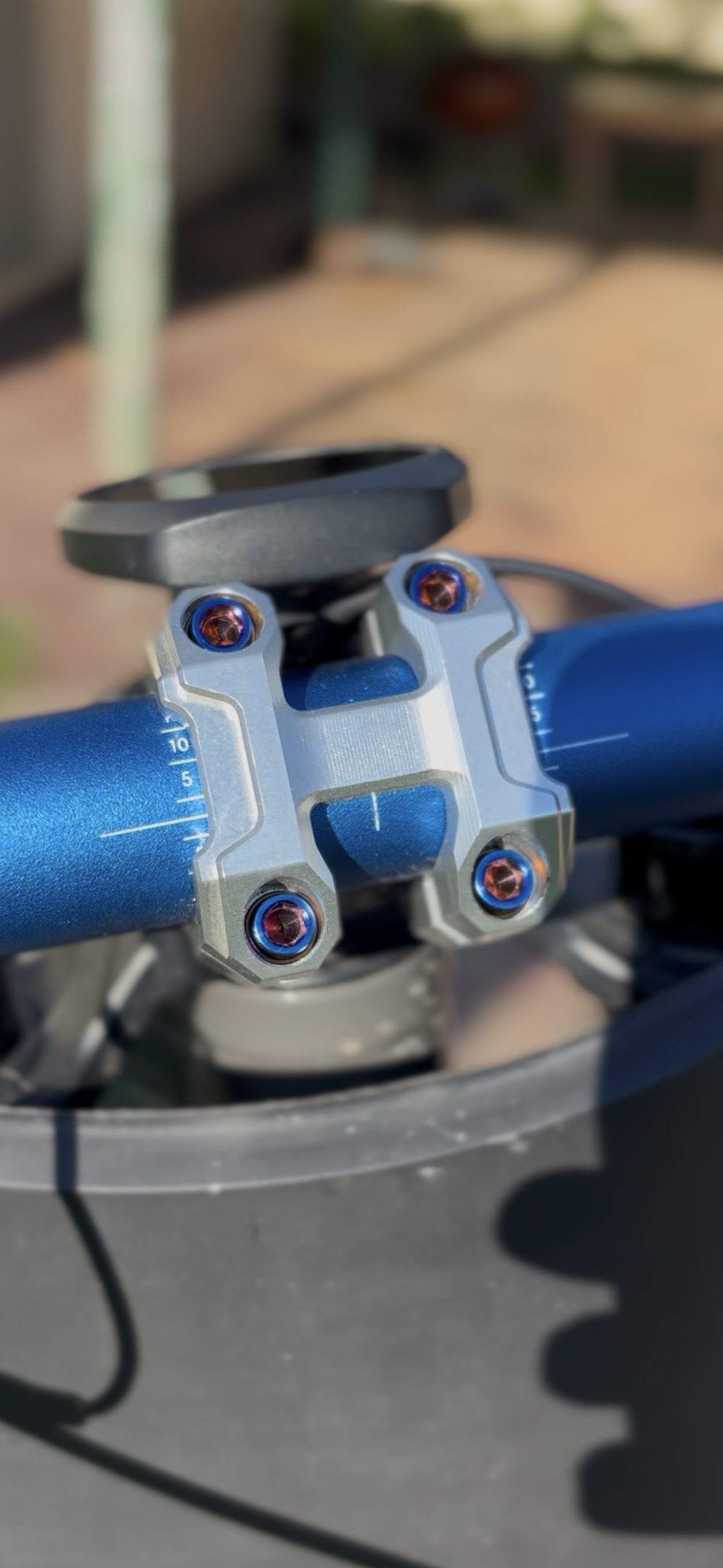 Titanium Handlebar Clamp Bolts – Burnt Blue – 4 Pack